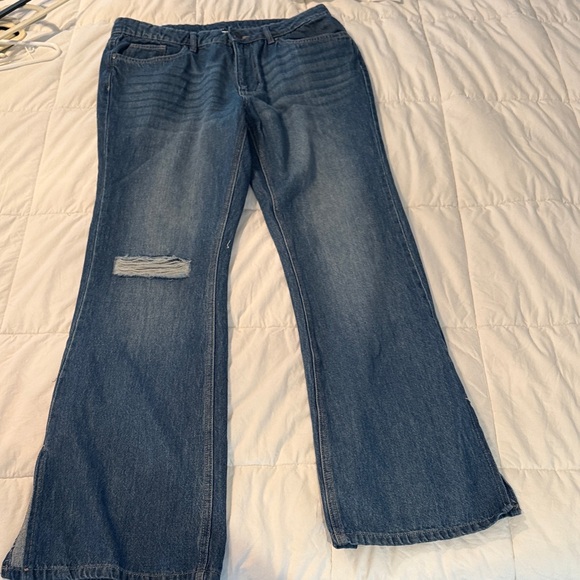 VENUS Blue Flare & Wide Leg Jeans - Picture 1 of 4